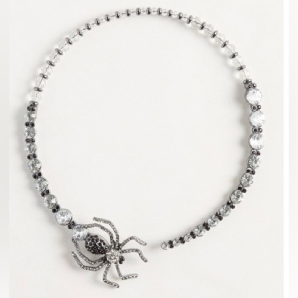 Torrid NEW Black Widow Bejeweled Spider Statement Necklace Halloween